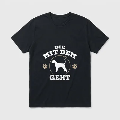 Die mit dem Schnauzer geht T-Shirt – Klassisches T-Shirt in Schwarz