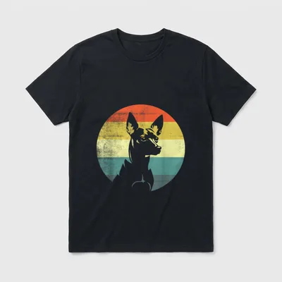 Zwergpinscher Hund Retro Style T-Shirt – Klassisches T-Shirt in Schwarz