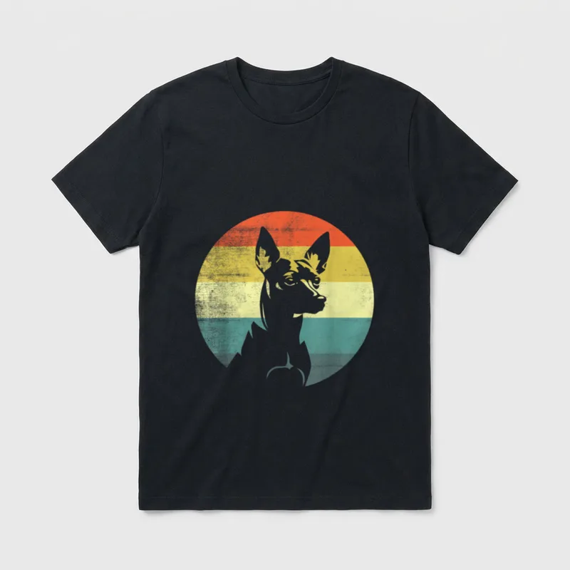 Zwergpinscher Hund Retro Style T-Shirt – Klassisches T-Shirt in Schwarz