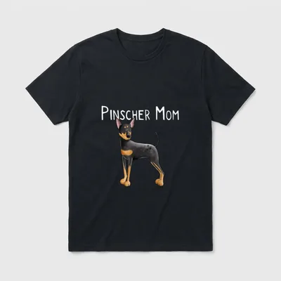Deutscher Pinscher Mama I T-Shirt – Pinscher Mom Hundemutter Illustration schwarz-braun – Klassisches T-Shirt in Schwarz