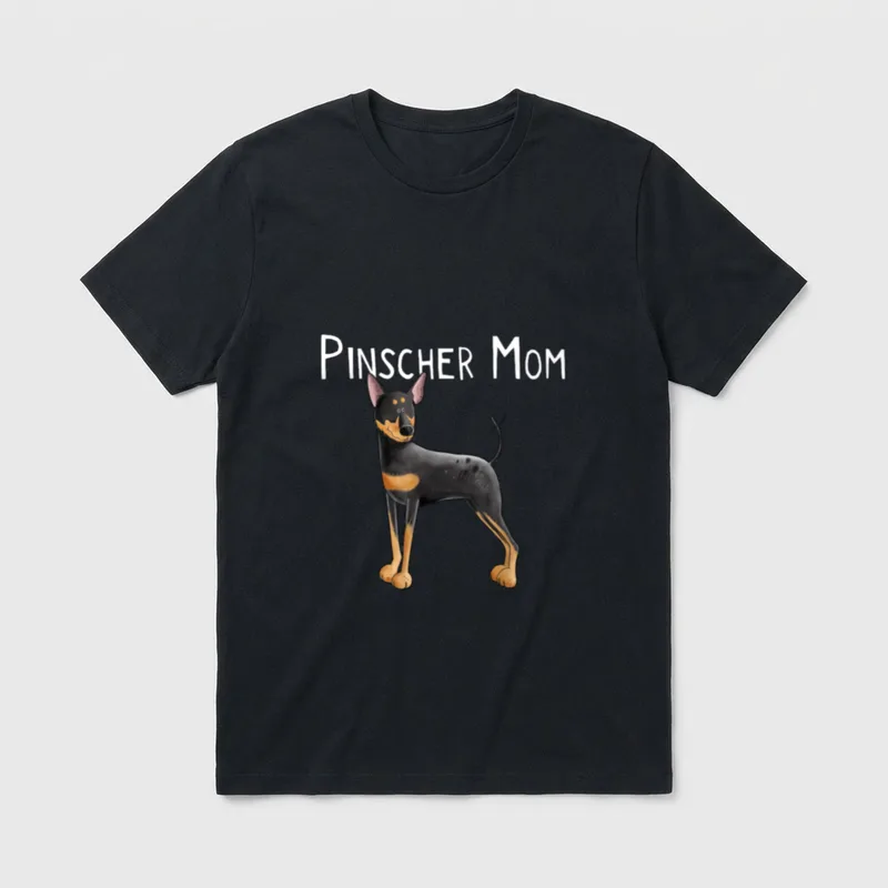 Deutscher Pinscher Mama I T-Shirt – Pinscher Mom Hundemutter Illustration schwarz-braun – Klassisches T-Shirt in Schwarz