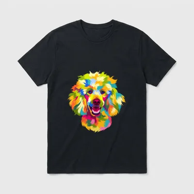 Pop Art Pudel süßer T-Shirt – Klassisches T-Shirt in Schwarz