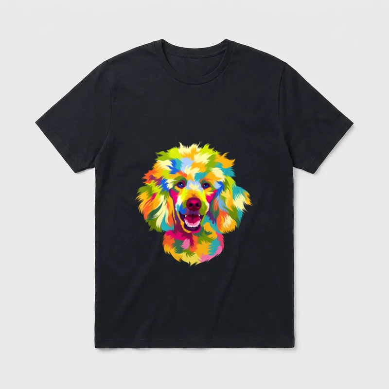 Pop Art Pudel süßer T-Shirt – Klassisches T-Shirt in Schwarz
