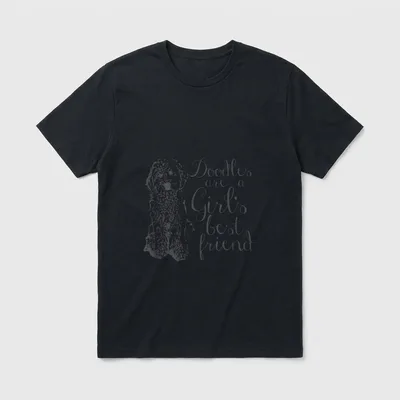 DOODLES Are A Girl T-Shirt – Klassisches T-Shirt in Schwarz
