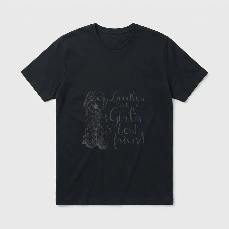 DOODLES Are A Girl T-Shirt – Klassisches T-Shirt in Schwarz