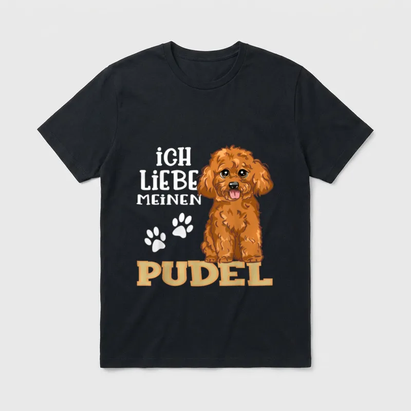 Niedlicher Pudel Hund Ich T-Shirt – Klassisches T-Shirt in Schwarz