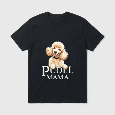 Pudel Mama Hellbrauner Pudel T-Shirt – Klassisches T-Shirt in Schwarz