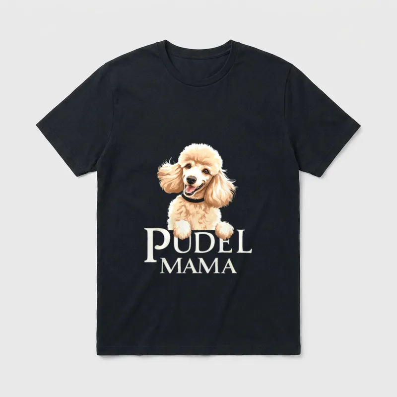 Pudel Mama Hellbrauner Pudel T-Shirt – Klassisches T-Shirt in Schwarz