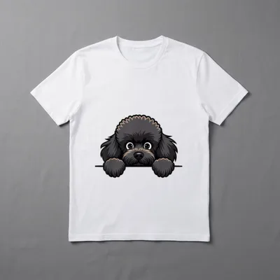 Süßer schwarzer Pudel T-Shirt – Klassisches T-Shirt in Schwarz