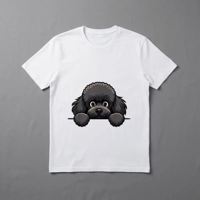 Süßer schwarzer Pudel T-Shirt – Klassisches T-Shirt in Schwarz