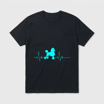 Hundebesitzer Hunde EKG Herzschlag Pudel T-Shirt – Klassisches T-Shirt in Schwarz