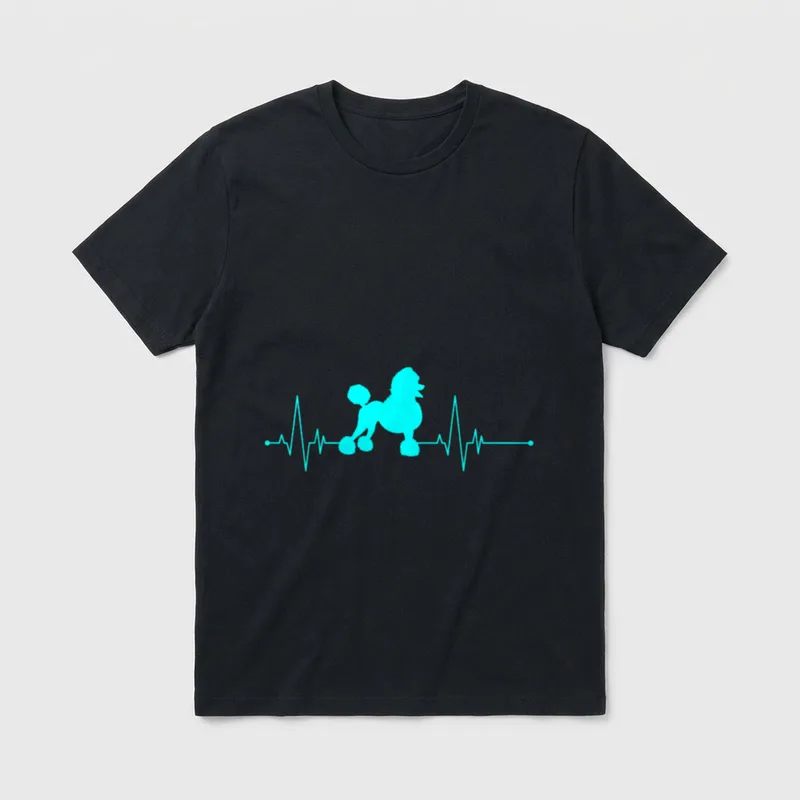 Hundebesitzer Hunde EKG Herzschlag Pudel T-Shirt – Klassisches T-Shirt in Schwarz