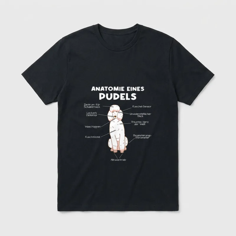 Anatomie Eines Pudels Großpudel T-Shirt – Klassisches T-Shirt in Schwarz