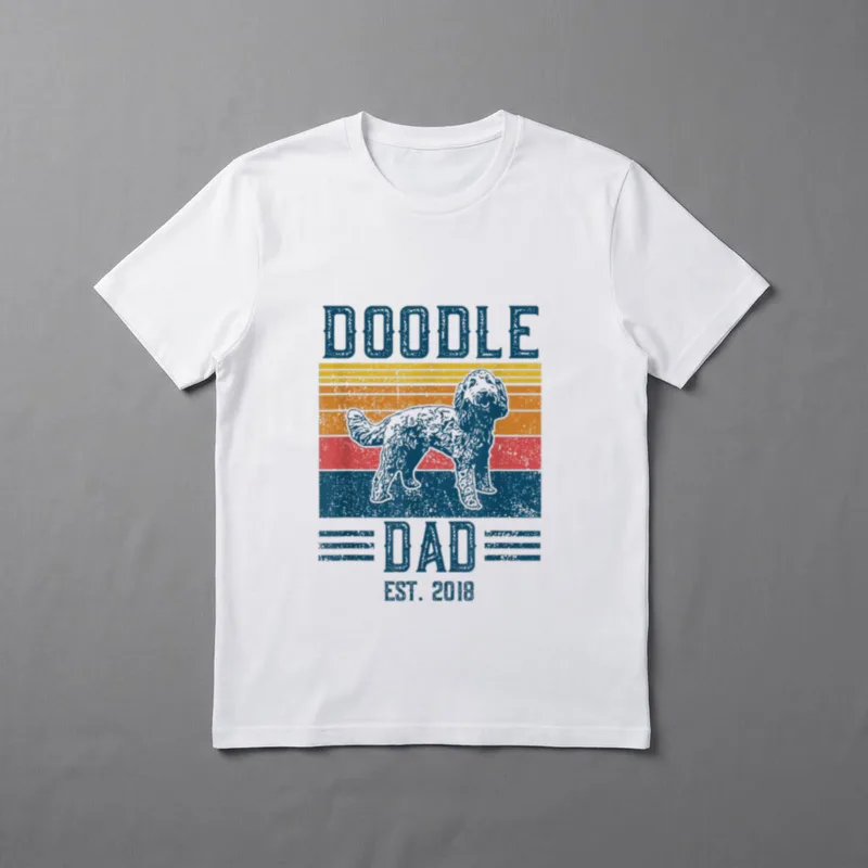 Lustiges Vintage Doodle Dad T-Shirt – Klassisches T-Shirt in Schwarz
