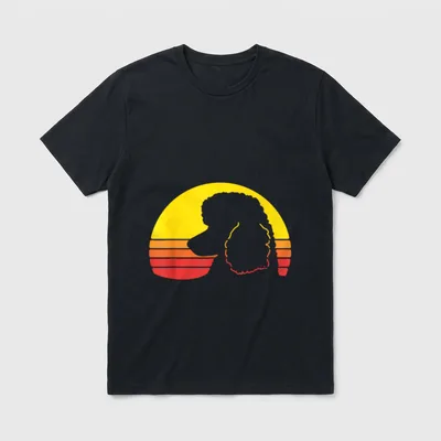 Pudel Retro Königspudel Zwergpudel T-Shirt – Klassisches T-Shirt in Schwarz