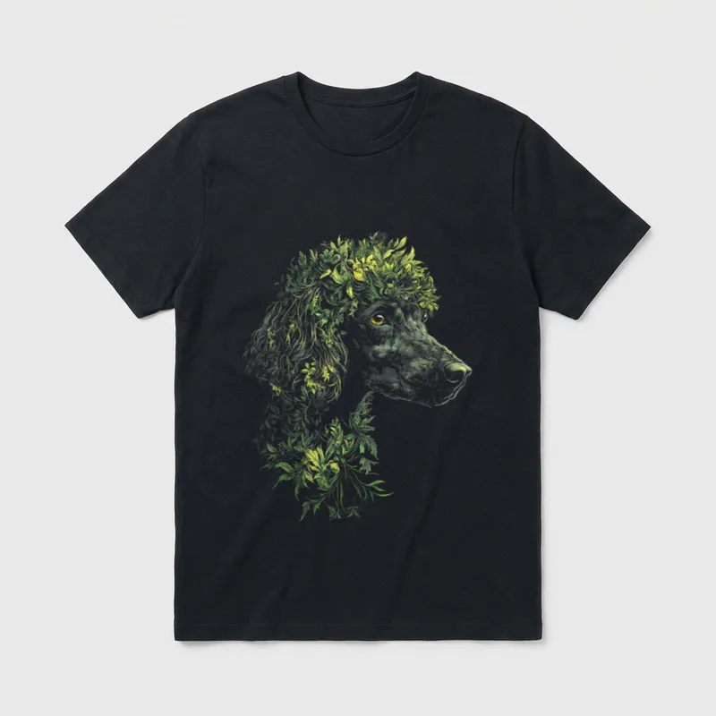 Pudel Hund Grafik Haustier T-Shirt – Klassisches T-Shirt in Schwarz