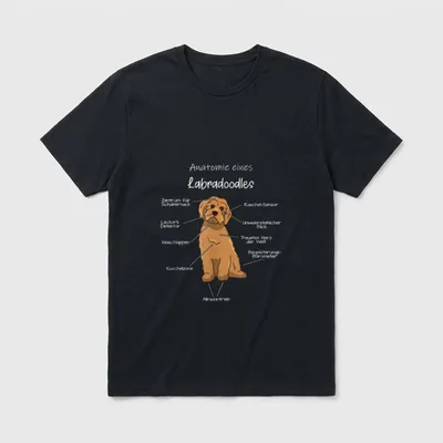 Anatomie eines Labradoodles Hund T-Shirt – Klassisches T-Shirt in Schwarz