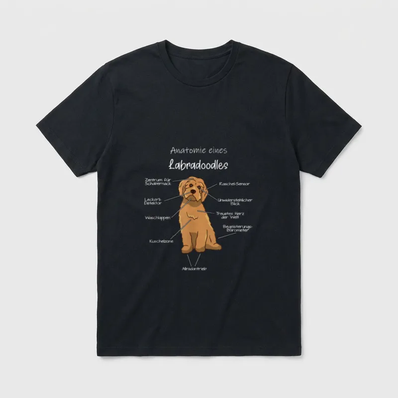 Anatomie eines Labradoodles Hund T-Shirt – Klassisches T-Shirt in Schwarz