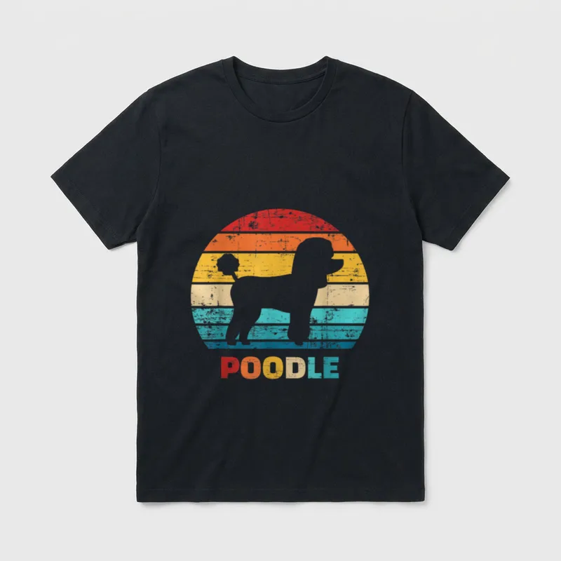 Pudel vintage T-Shirt – Klassisches T-Shirt in Schwarz