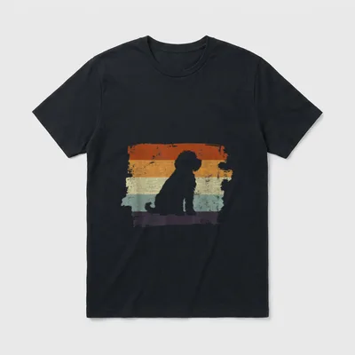 Labradoodle Hund Retro Design T-Shirt – Klassisches T-Shirt in Schwarz
