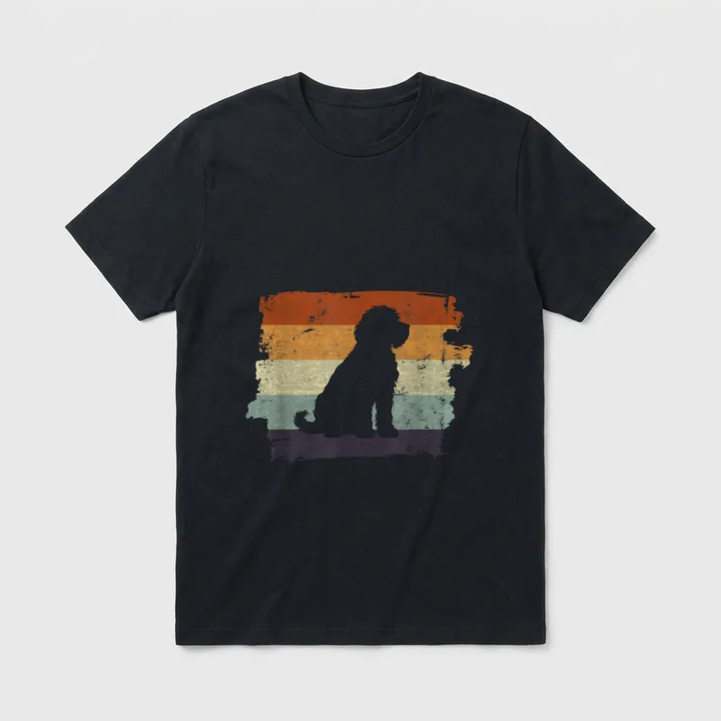 Labradoodle Hund Retro Design T-Shirt – Klassisches T-Shirt in Schwarz