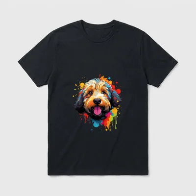 Labradoodle Pop Art I T-Shirt – Klassisches T-Shirt in Schwarz