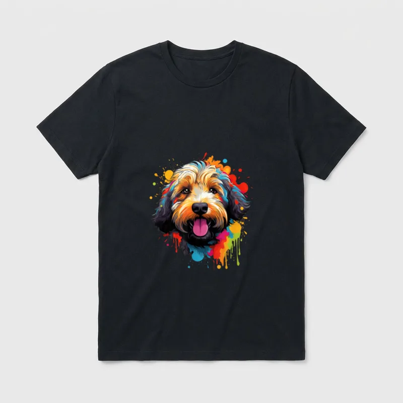 Labradoodle Pop Art I T-Shirt – Klassisches T-Shirt in Schwarz