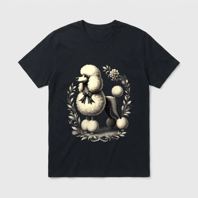 Poodle 50s Nifty Fifties T-Shirt – Klassisches T-Shirt in Schwarz