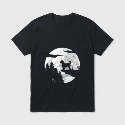 Vierbeiner Hund Hunderasse Vollmond T-Shirt – Klassisches T-Shirt in Schwarz