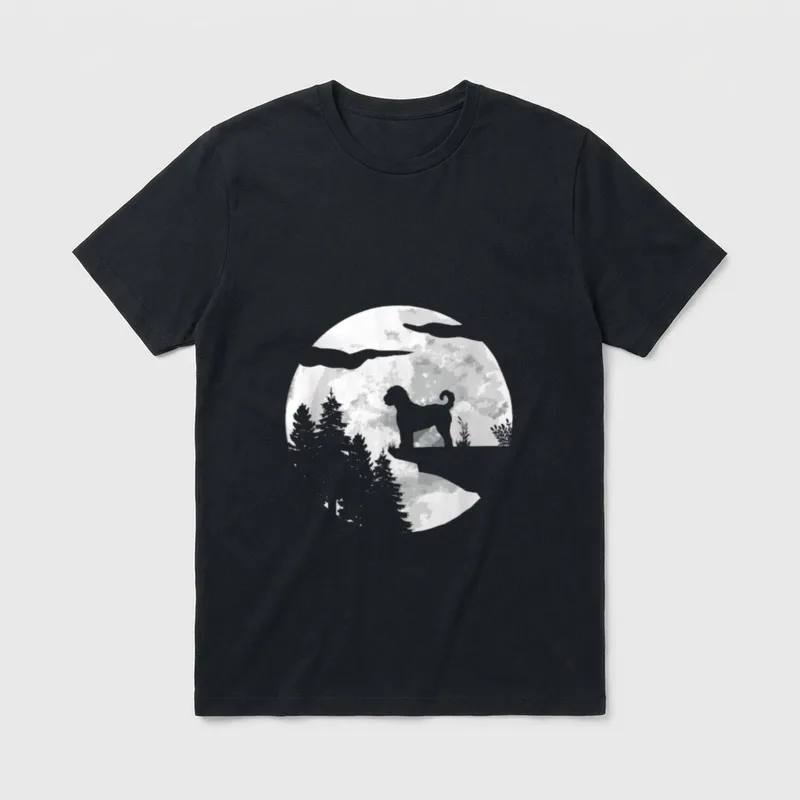 Vierbeiner Hund Hunderasse Vollmond T-Shirt – Klassisches T-Shirt in Schwarz