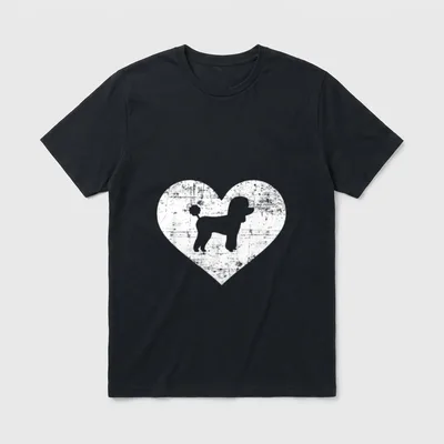 Pudel Pudel & Doodles T-Shirt – Klassisches T-Shirt in Schwarz