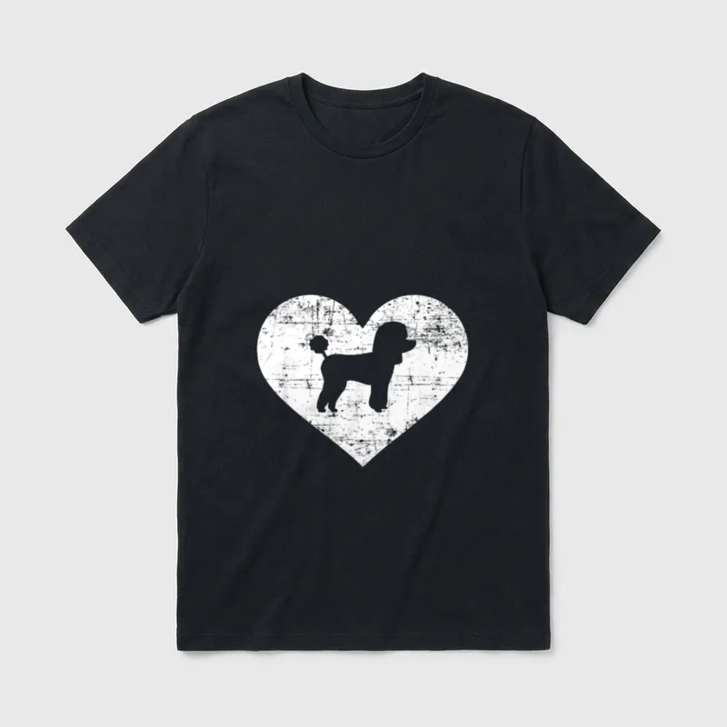 Pudel Pudel & Doodles T-Shirt – Klassisches T-Shirt in Schwarz