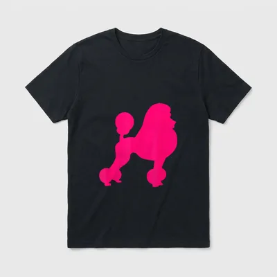 Pink Pudel T-Shirt – Klassisches T-Shirt in Schwarz