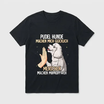 Pudel T-Shirt 0066 – Klassisches T-Shirt in Schwarz