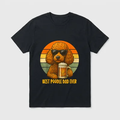 Lustiger Vatertags-Hund für Pudel T-Shirt – Klassisches T-Shirt in Schwarz