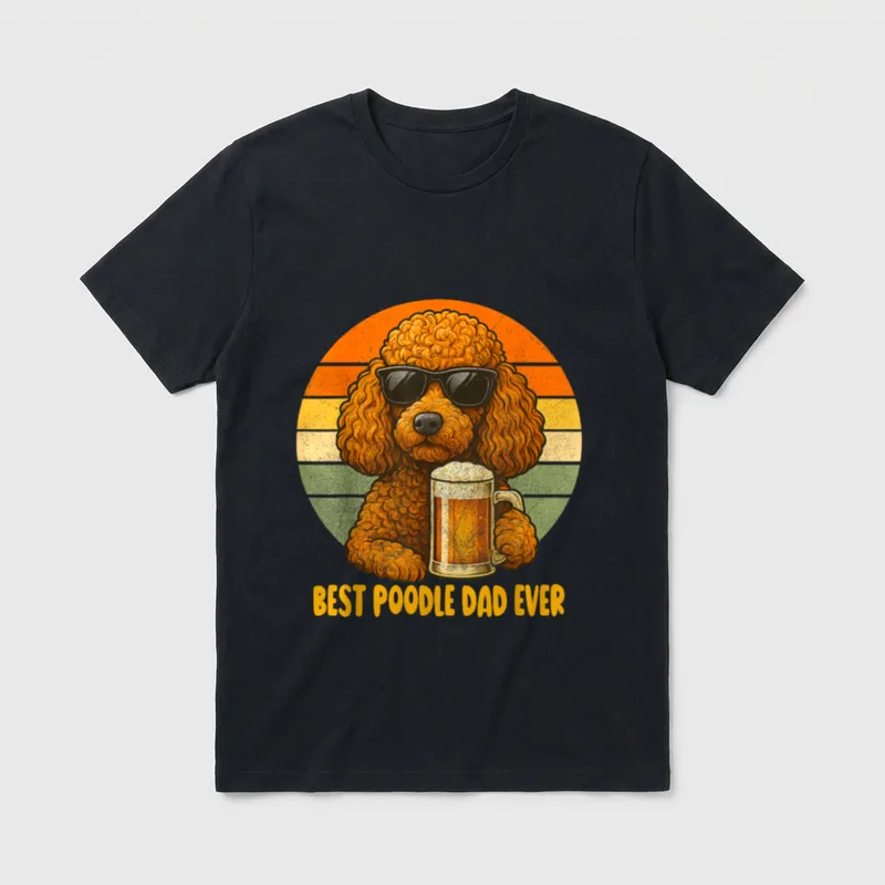 Lustiger Vatertags-Hund für Pudel T-Shirt – Klassisches T-Shirt in Schwarz