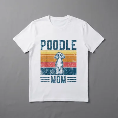 Retro Poodle Mom Gift T-Shirt – Klassisches T-Shirt in Schwarz