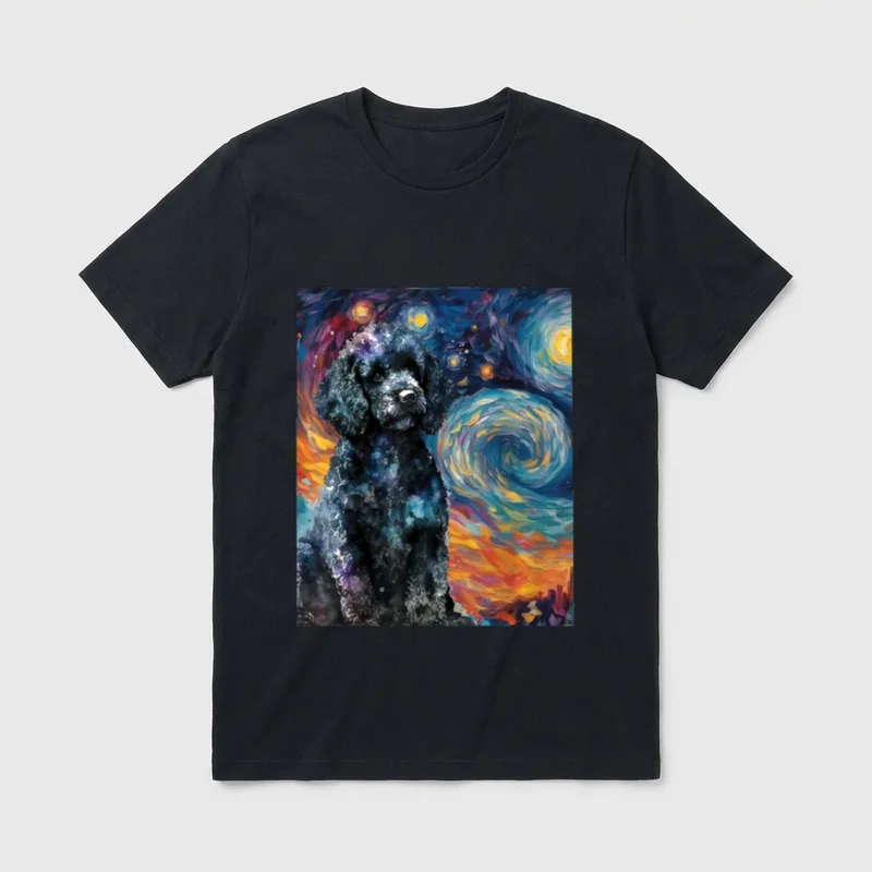 Schwarzer Pudel Sternennacht Hundeliebhaber T-Shirt – Klassisches T-Shirt in Schwarz