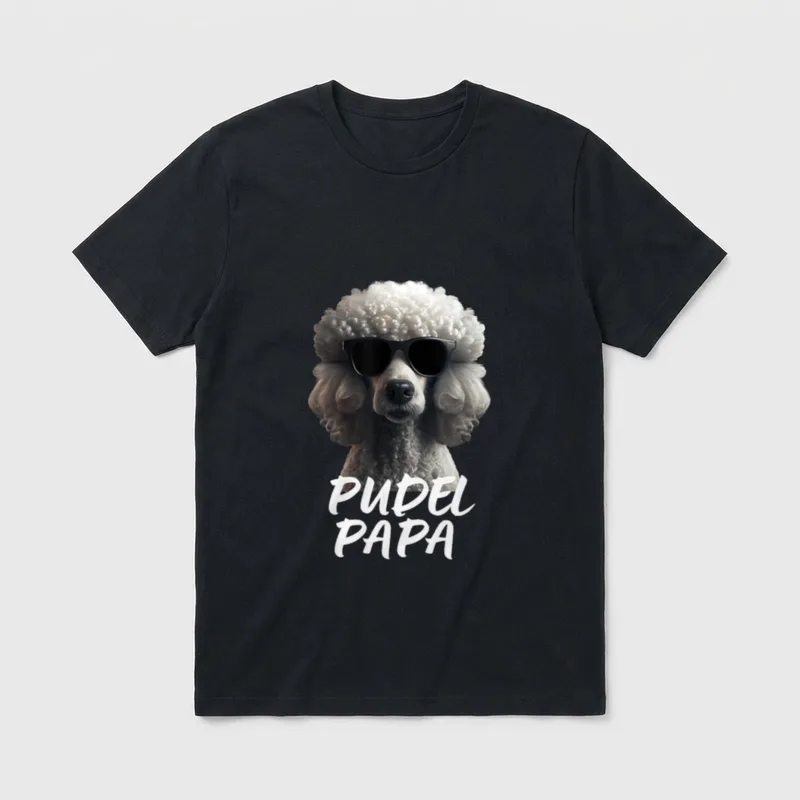 Cooler Pudel mit Sonnenbrille T-Shirt – Klassisches T-Shirt in Schwarz