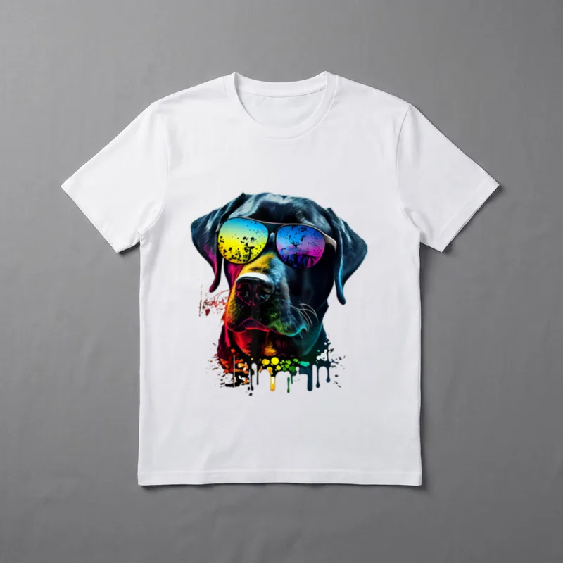 Cooler Labradoodle mit Sonnenbrille T-Shirt – Klassisches T-Shirt in Schwarz