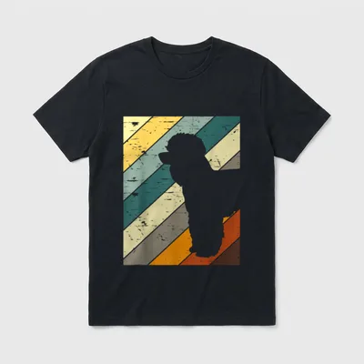 Pudel Silhouette Retro Standard T-Shirt – Klassisches T-Shirt in Schwarz