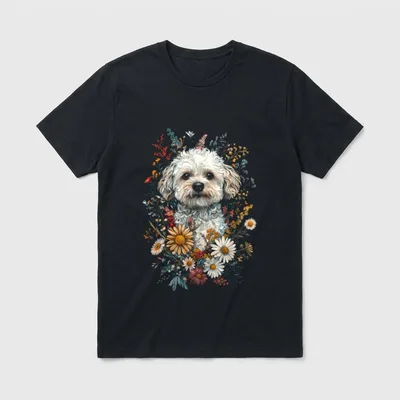 Maltipoo Hundemotiv Haustier Illustration T-Shirt – Klassisches T-Shirt in Schwarz
