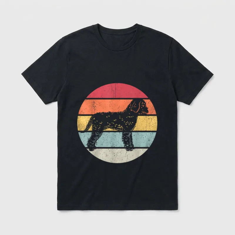 Pudel Vintage Retro Gassi T-Shirt – Klassisches T-Shirt in Schwarz