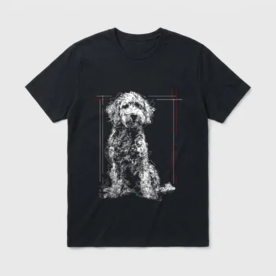 Labradoodle-Motiv Haustier Artwork Hund T-Shirt – Klassisches T-Shirt in Schwarz