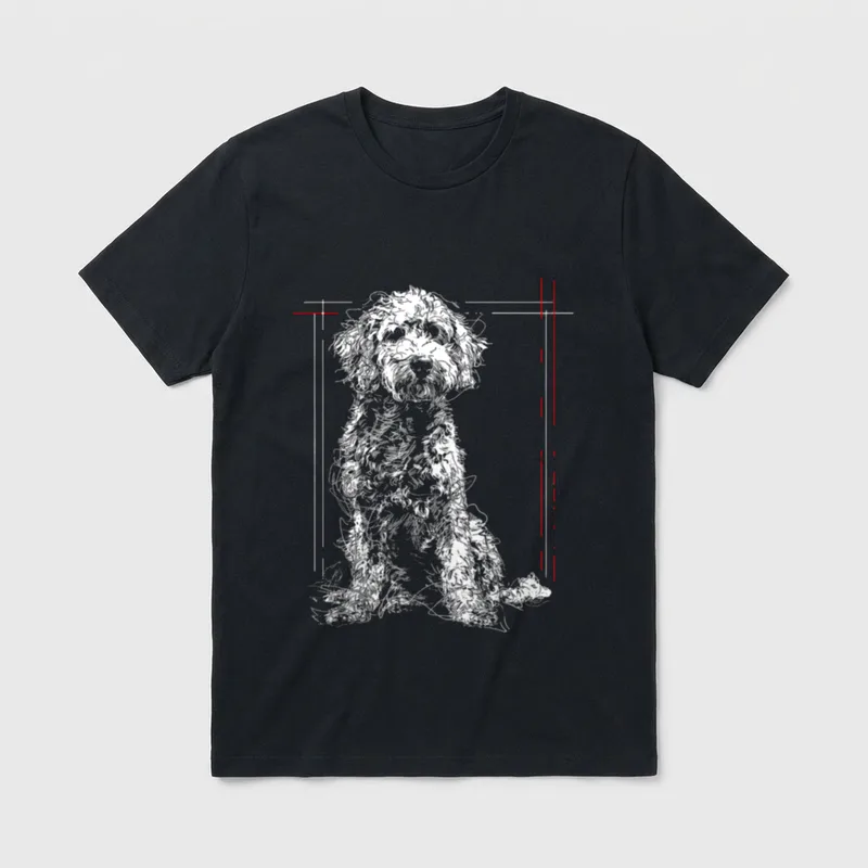 Labradoodle-Motiv Haustier Artwork Hund T-Shirt – Klassisches T-Shirt in Schwarz