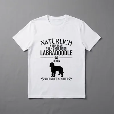 Natürlich kann man auch Pudel & Doodles T-Shirt – Klassisches T-Shirt in Schwarz