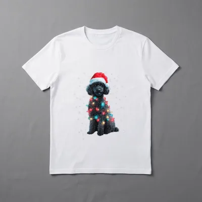 Weihnachten Hund Pudel Santa T-Shirt – Klassisches T-Shirt in Schwarz