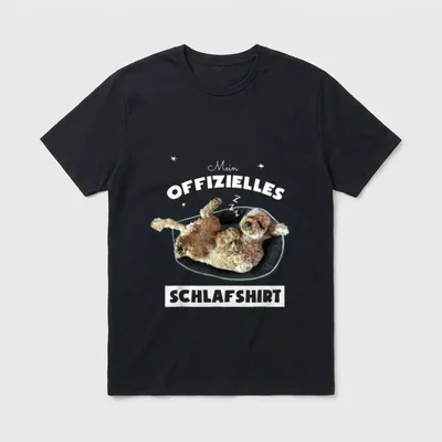 Schlafshirt Pyjama Schlafanzug Nachthemd T-Shirt – Klassisches T-Shirt in Schwarz