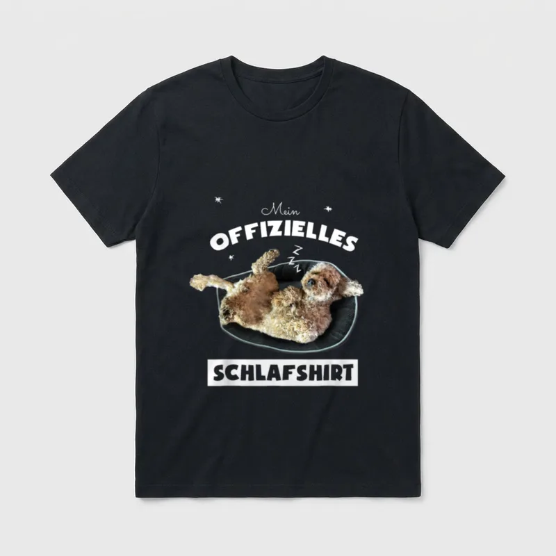 Schlafshirt Pyjama Schlafanzug Nachthemd T-Shirt – Klassisches T-Shirt in Schwarz