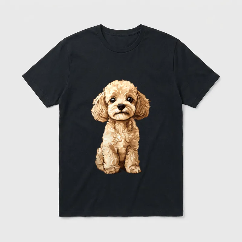 Pudel T-Shirt 0126 – Klassisches T-Shirt in Schwarz